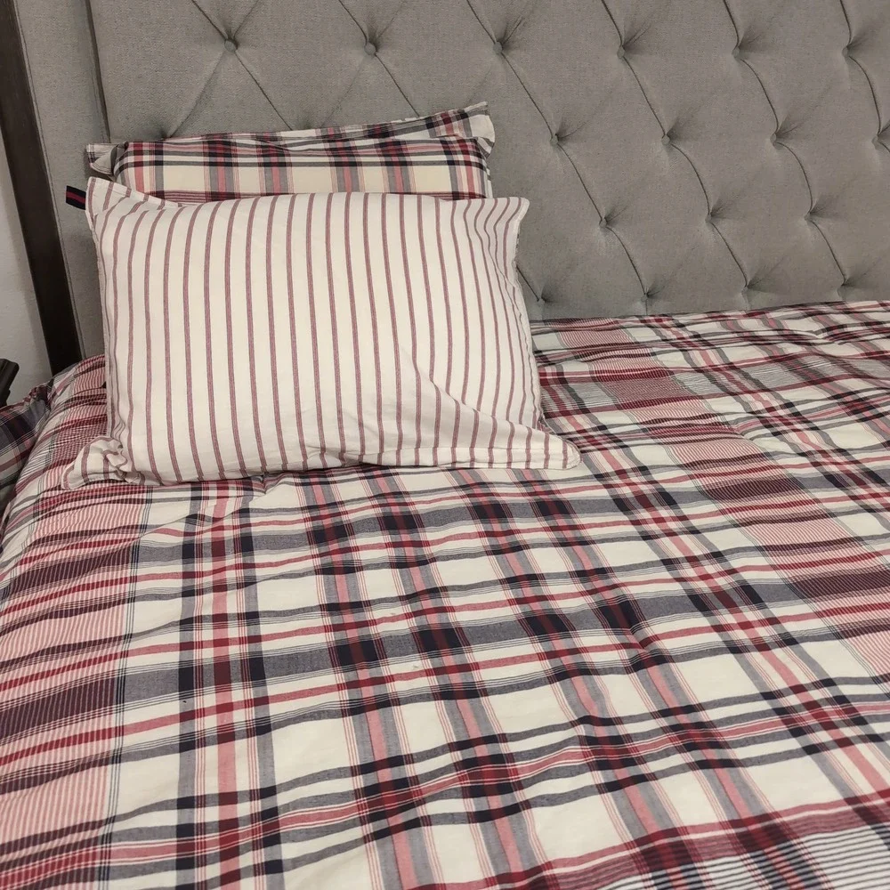Tommy Hilfiger Americana Plaid Reversible Queen Comforter Set Woolrich Bed Skirt